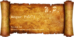Weger Pál névjegykártya